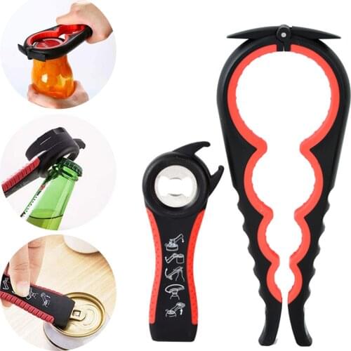 2PCS 5 In 1 Lid Jar Opener Screw Cap Jar Bottle Opener Can Manual Non-slip Twist Cap Bottle Launcher Opener Kitchen Gadget