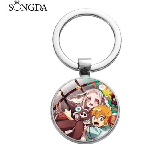 2020 Hot Japanese Anime Toilet-Bound Hanako-kun Keychains Round Cartoons Cute Jibaku Shounen Otaku Key Chain Metal Keychain Gift