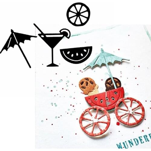 Sunny Beach Drink Lemon Slice&Cold Drink Metal Cutting Dies Decoration Die Cuts For Card Making DIY Album New 2019 Crafts Cards