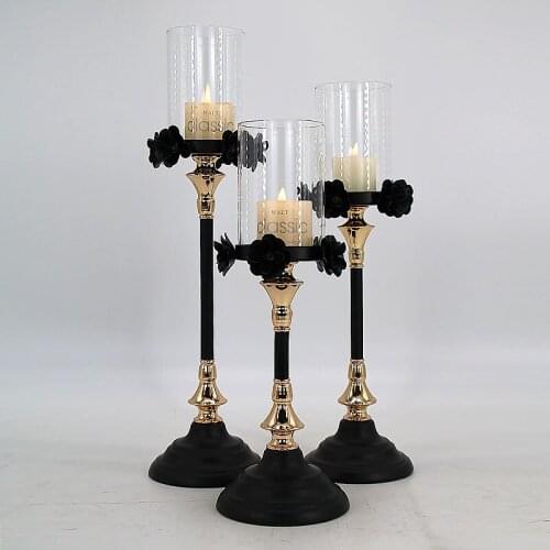 MIKAKA Decorative Black Candlesticks