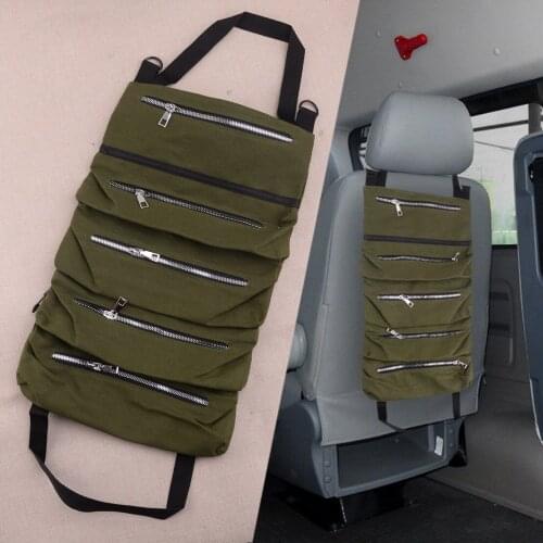 CITALL Green Multi-Purpose Tool Roll Up Storage Bag Wrench Organizer Seat Hanging Pouch Universal