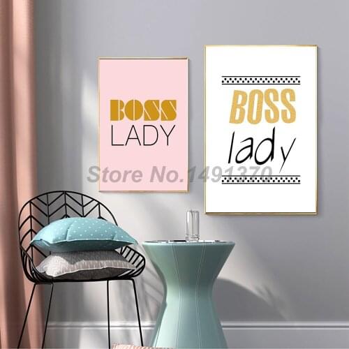 Fashion Woman Wall Art Inspirational Declaration Artwork Boss Lady Poster Painting On Canvas Bedroom Decoration Picture Home