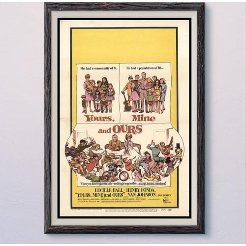 N592 YOURS,MINE AND OURS Vintage Classic Movie Wall Silk Cloth HD Poster Art Home Decoration Gift