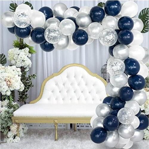 Night blue balloon set birthday party background wall decoration