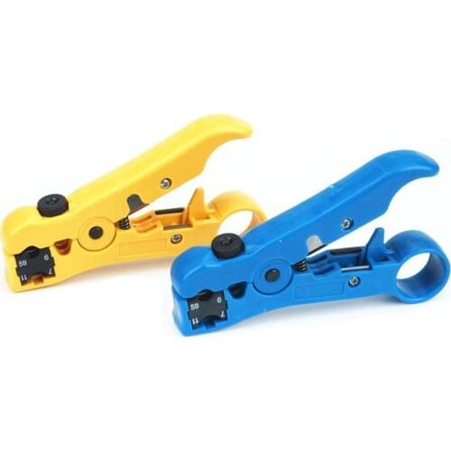 New Universal Network Cable Stripper Cutter Stripping Pliers Tool Flat or Round UTP Cat5 Cat6 Wire Coax Coaxial Stripping Tool