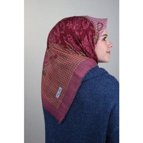 NUR SILK PATTERNED LINEN FLAMLI SCARF-DESEN-25-RENK-05