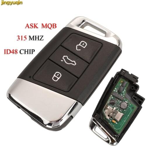 Jingyuqin Remote Car Key Control ASK 315MHZ MQB ID48 Chip For Volkswagen VW Magotan Passat B8 Skoda A7 3B Full Key