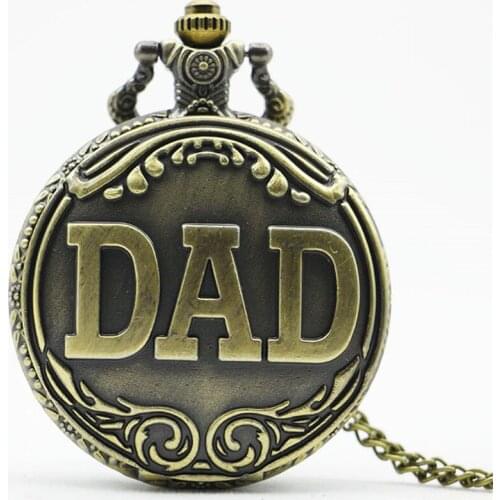 Retro Hot Sale Vintage Chain Fashion Bronze Quartz Pocket Watch Necklace For Grandpa Dad Design New Arrival CF1009