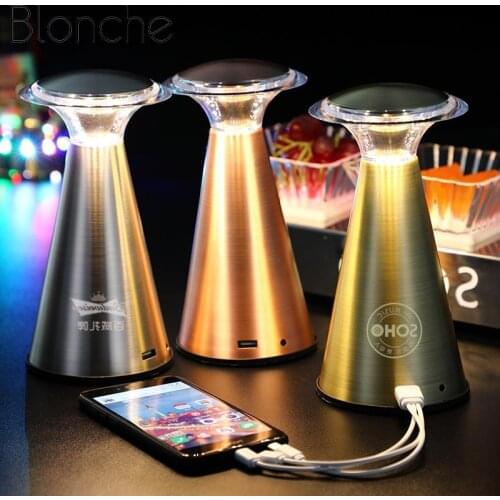 Touch Sensor Table Lamps Restaurant KTV Bar Hotel Desk Lights Portable Chargeable Battery Bedroom Beside Dimmable Stand Lighing