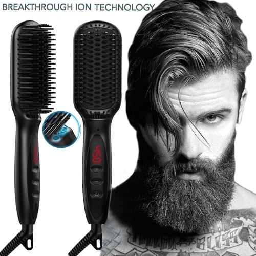 Beard Straightener Smoothing Brush Straight Hair Heating Comb Electric Comb Straightener Hair Straightening Brush for Beard