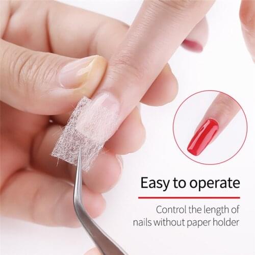 10 Dropship Silk Fiberglass For Nail Extension Form Non-Woven Silks UV Gel Building Fiber French Acrylic DIY Manicure Nail Art