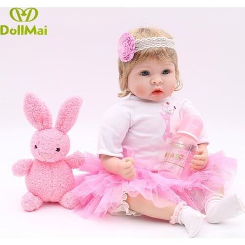 22"55cm silicone reborn baby dolls adorable doll princess girl for child gift toys menina bebes reborn de silicone real
