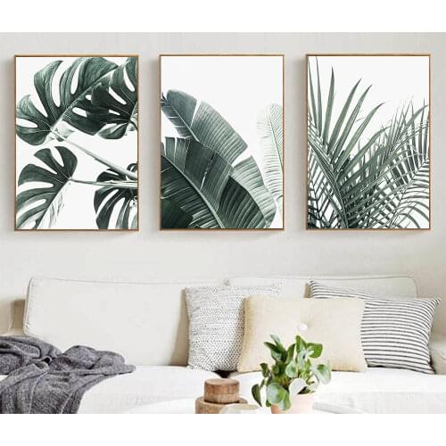 Scandinavian Monster Leaf Botanical Poster Palm Canvas Painting Natural Art Print Modern Wall Picture For Living Room Home Decor