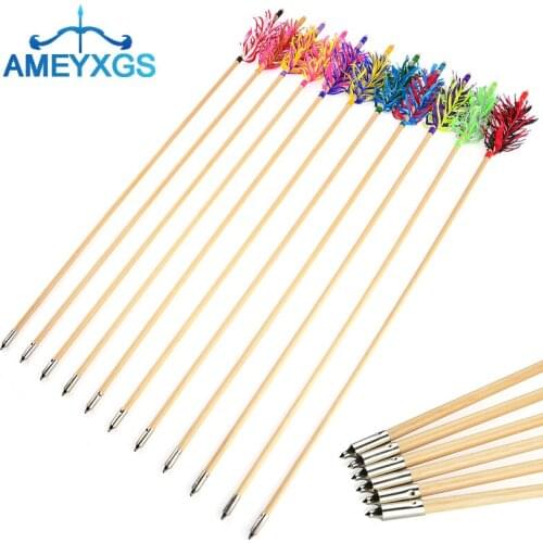 6/12pcs 32inch Archery Wood Arrows Turkey Feathers Diameter 8.5mm Handmade Arrow Shaft for Outdoor Hunting Shooting Accessories