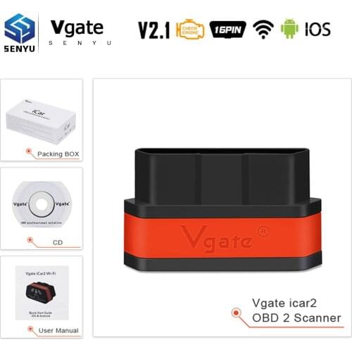 Vgate iCar2 ELM327 V2.1 OBD2 Bluetooth 3.0 WIFI Scanner ELM 327 OBD OBD 2 Car Diagnostic Auto tool odb2 wi-fi PK ELM 327 V1.5