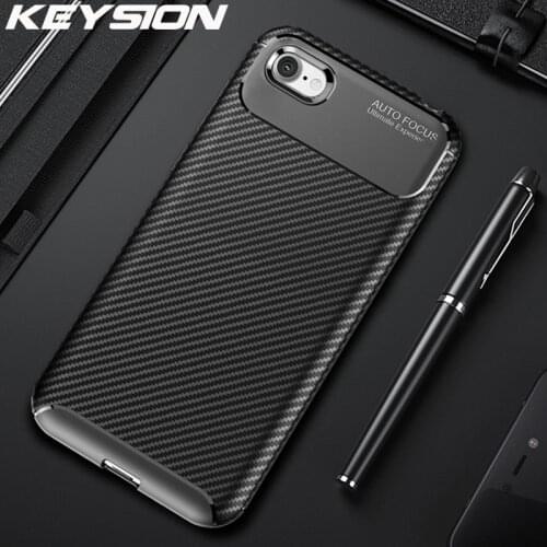KEYSION Shockproof Case for iPhone SE 2020 New Carbon Fiber Silicone Phone Back Cover For iPhone 11 Pro Max XR XS Max 8 7 6 Plus