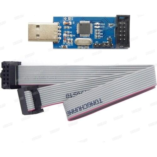 USBASP Downloader USB-ISP AVR Programmer ISP USB ATMEGA8 + 10Pin Adapter Board