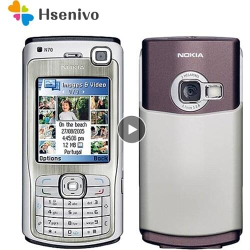 Nokia N70 Refurbished-Original N70 Phone 2..1" FM Radio Bluetooth Symbian OS With Arabic Keyboard Free shipping Free shipping
