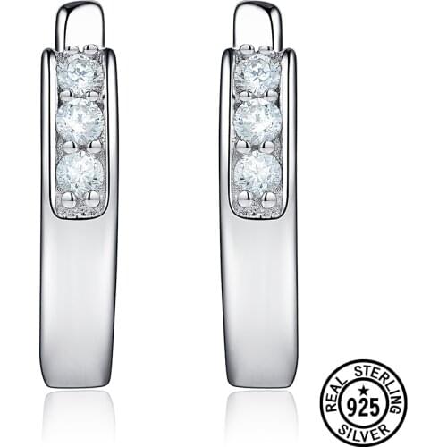 Crystal CZ Elegant Tiny Clip Earrings For Women Girls Girlfriend Delicate Fine Jewelry 925 Sterling Silver Earring