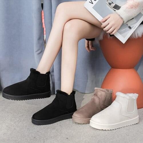 Snow Boots Women 2021 New Thick Velvet Large Size Winter Fashion Warmth one-step Short Boots Cotton Shoes Womens Cotton Shoes
