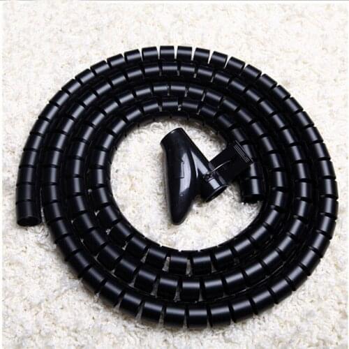 1 Meter 40mm Black Flexible Cable Organizer Spiral Cord Protector Tube Wire Wrap Wire Storage Pipe Cable Winder