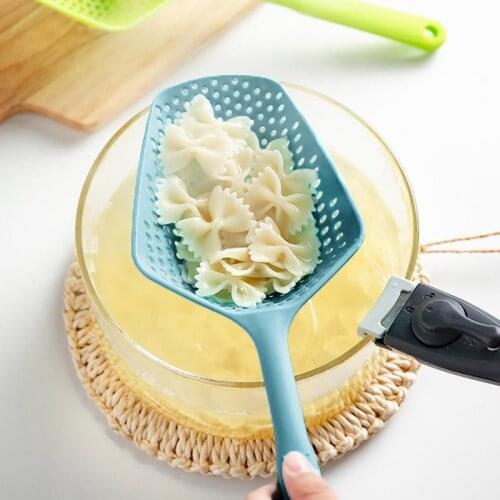 1pc Nordic Style New Kitchen Tools Colander Scoop Vegetable Skimmer Large Colander Strainer Scoop Soup Filter Nylon Spoon