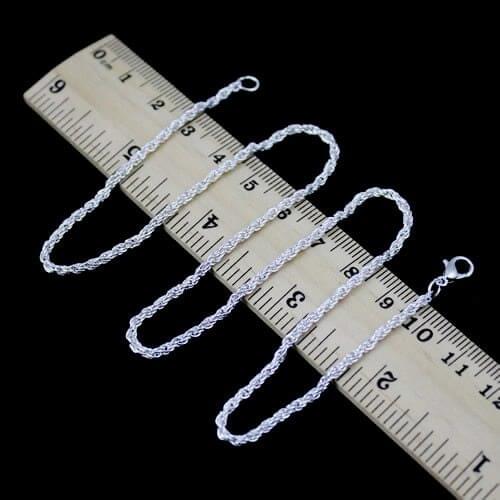 12pcs/lot Fashion 2mm Iron Necklace Chain Bright Silver for necklace DIY Jewelry Making Accessories 43cm 17" K01802