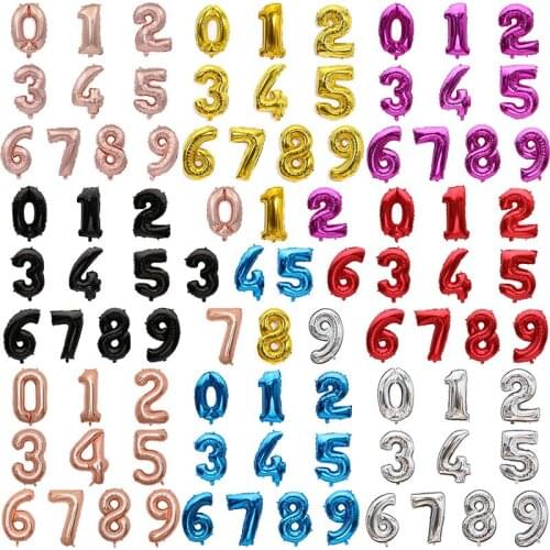 32inch Number Foil Balloon Rose Gold Silver Blue Discolor Digital Globos Birthday Party Decoration Baby Shower Supplies Globo