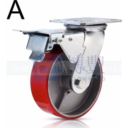 4/5/6/8'' (Diameter100/125/150/200mm) Furniture Caster Heavy duty nylon universal wheel ,Iron core polyurethane caster