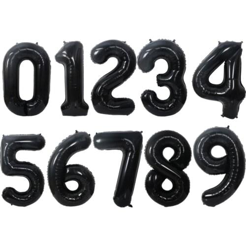 40-inch black digital balloon 0-9 black friday holiday shop birthday party decoration floating digital aluminum balloon