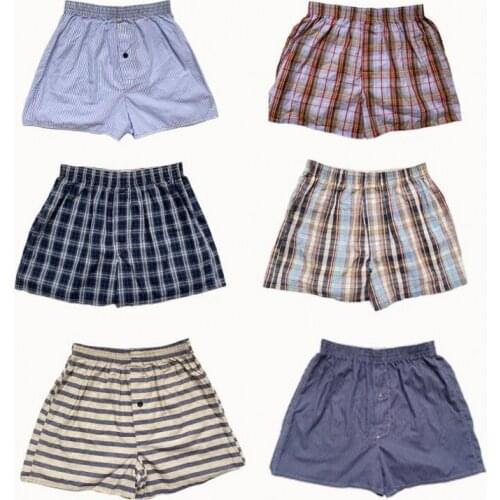5Pcs Underwear Boxer 6XL Plaid Shorts Homewear Cotton Underpants Quality Striped Loose Comfortable Arrow Pants