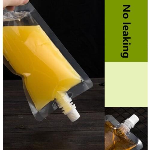50pcs 250ml Stand up Plastic Drink Packaging Bag Spout Pouch for Beverage Juice Milk Wedding Party Drinking Pouches