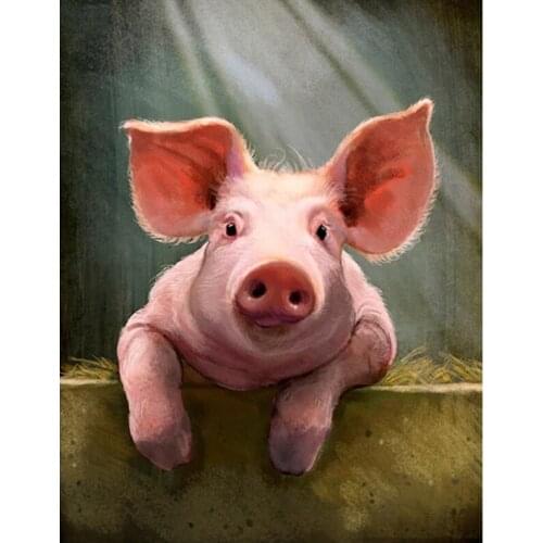 5d Diamond Embroidery Pig Animal Diamond Painting Cross Stitch Full Drill Square Round Picture Of Rhinestone Home DecorZP-2336