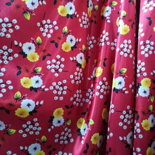 Satin Flower Fabric Glossy Soft Diy Lining Tilda Craft Poly Charmeuse