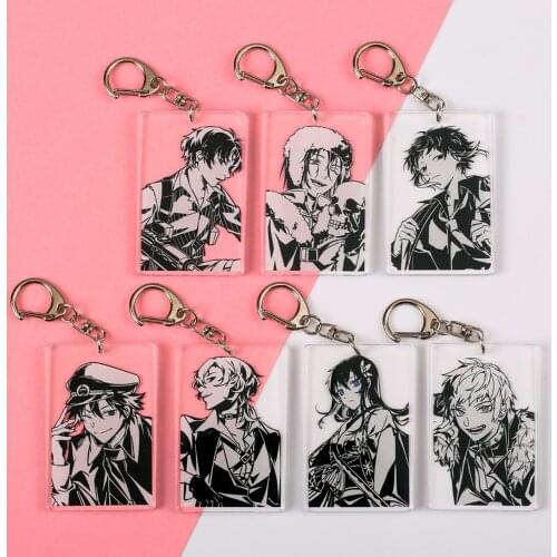 1Pcs Woman Anime Key Chain Men Bungo Stray Dogs Pendant Keyring Unisex Elegant Key Holder Acrylic Jewelry