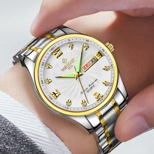 2021 Top Brand Watch Men Stainless Steel Business Date Clock Waterproof Luminous Watches Mens Luxury Sport Quartz Wrist Watch