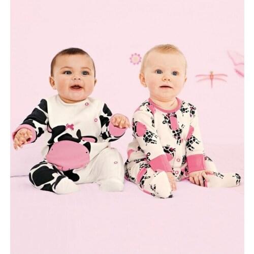 White Milk Baby Clothes Suit Long Sleeve Babies Girls Jumpsuit 100% Cotton Soft Premature Clothing Newborn Rompers Foot Cover