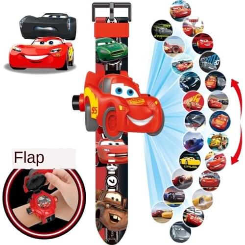 Disney car story 20 pictures children cartoon projection electronic watch boys and girls kindergarten gifts kids watches boys
