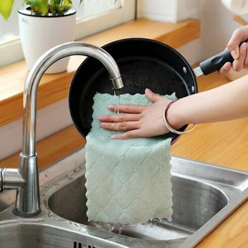 Printed two-color double-sided absorbent dish cloth non-stick oil hand towel