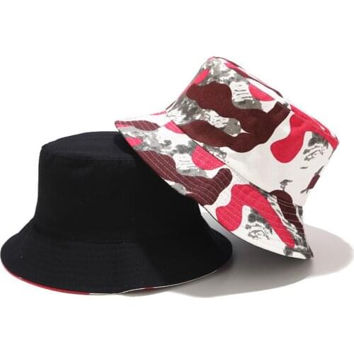 Brand New Bucket Hat Men Camouflage Double-sided Basin Hat Unisex Spring Summer Travel Sun Hats Men and Women fisherman Cap