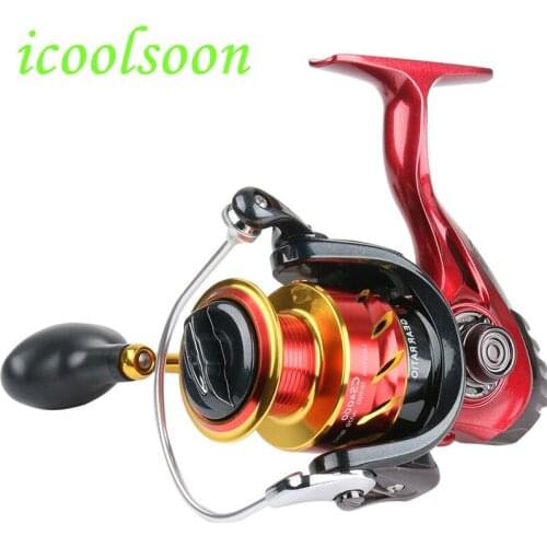 ICOOLSOON Carved metal wire cup spinning fishing reels wheel CNC rocker arm fishing tools baitcasting reels reel knob