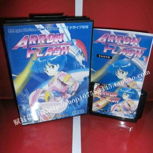 Sega MD game - Arrow Flash with Box and Manual for 16 bit Sega MD game Cartridge Megadrive Genesis system