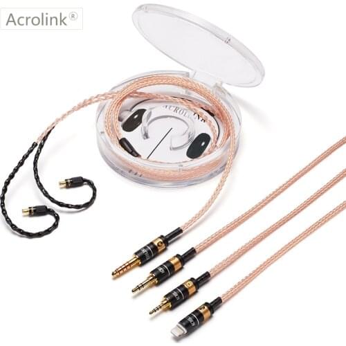 Acrolink 2.5/3.5/4.4mm/i phone copper Plated Earphone Upgrade Wire Headphone Cable LS50 LS70 LS200 LS300 E40 E50 A2DC Cable