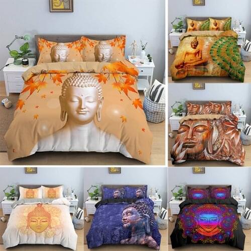 3D Buddha Printed Bedding Set 2/3pcs Duvet Cover set Pillowcases comforter bedding sets bed Buddhist India