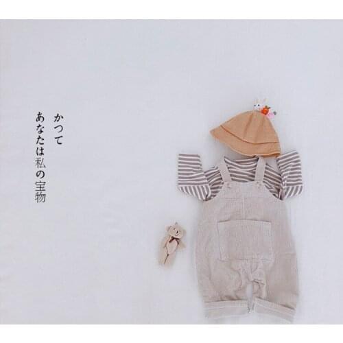 Korean style Autumn infant kids loose big pockets corduroy overalls 0-3 years boys girls fashion suspender trousers bodysuits