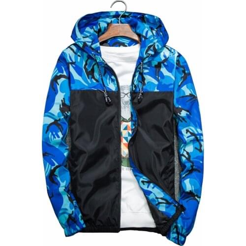 Spring Autumn Camouflage Jackets Men Hooded Bomber Coat Slim Fit Male Windbreaker Casual Outerwear Thin Sportswear Men Jackets