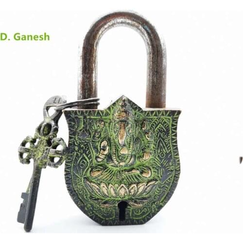Brass Locks Tibet Handicrafts Solid Bronze Antiqued Locks Collections for Family Arts Lock HDC103