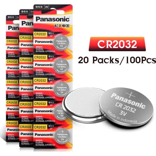 Panasonic 200pcs original button battery coin lithium battery for watch computer cr2032 DL2032 ECR2032 5004LC KCR2032 BR2032 3v
