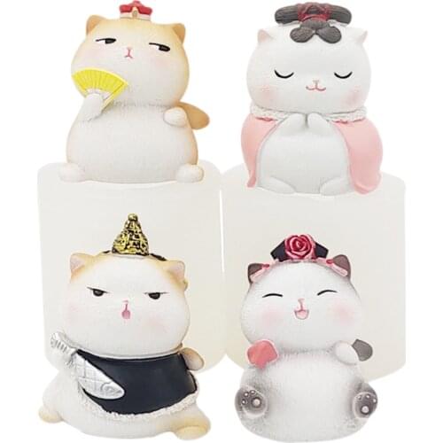 3D Cute Cat Silicone Mold Animal Silicone Candle Soap Mold Chocolate Clay Crafts Molds Cake Decorating Art Tools Candle Making