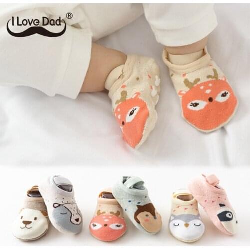 Cute Cartoon Baby Socks Soft Cotton Newborn Girl Boy Socks Anti Slip Kids Printed Infant Toddler Floor Socks